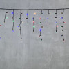 Светодиодная бахрома с колпачком 3,1*0,5 м., 120 разноцветных LED ламп, каучуковый черный провод, LTC (LL120-1-2M)