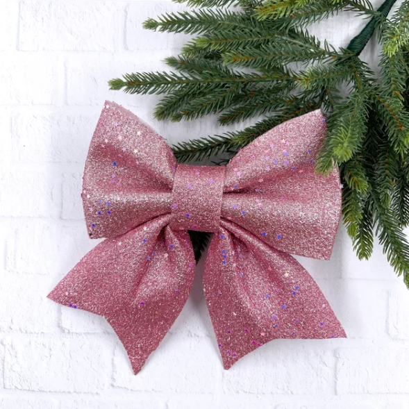 Бант Марго 19x22 см., 1 шт., розовый, Christmas DeLuxe (86836)  