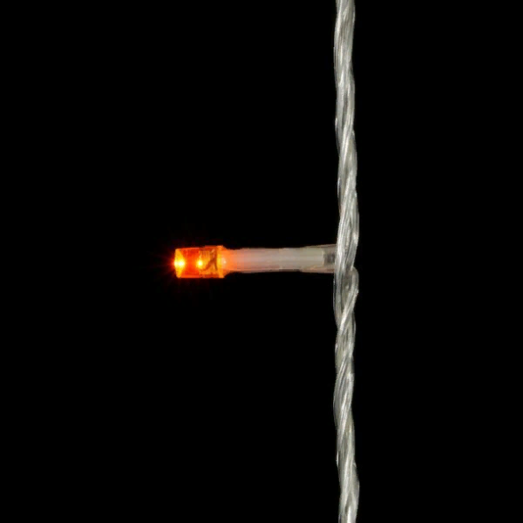 Светодиодная гирлянда с возможностью динамики 20 м., 200 оранжевых LED ламп, 24V., прозрачный силиконовый провод, IP65, Beauty Led (EST200-3W10-1OR) 