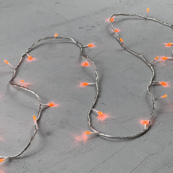 Светодиодная гирлянда с возможностью динамики 20 м., 200 оранжевых LED ламп, 24V., прозрачный силиконовый провод, IP65, Beauty Led (EST200-3W10-1OR) 