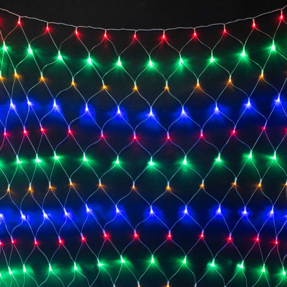 Светодиодная сетка 2*2 м., 24V, 256 разноцветных LED, провод прозрачный ПВХ, IP54, LTC (NTL256M-10-1M) 