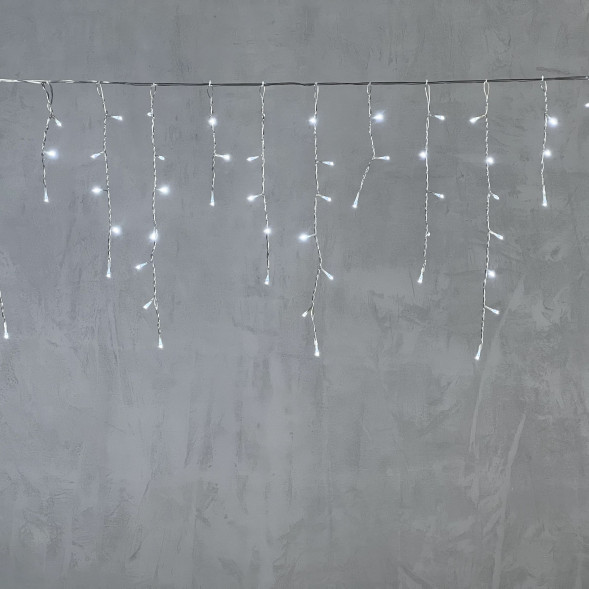 Гирлянда Бахрома 3,1*0,5 м., 24В., 150 холодно белых LED ламп, провод прозрачный ПВХ, IP54, LTC (PIL150-10-1W) 