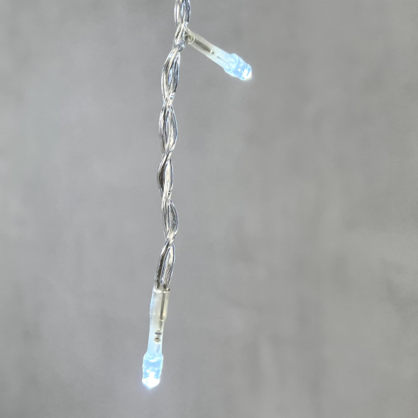 Гирлянда Бахрома 3,1*0,5 м., 24В., 150 холодно белых LED ламп, провод прозрачный ПВХ, IP54, LTC (PIL150-10-1W) 
