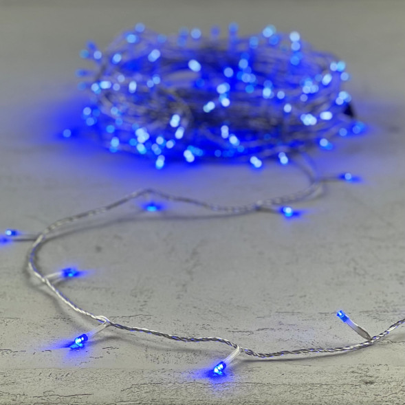 Светодиодная гирлянда 20 м., 200 синих LED ламп, 24V., прозрачный силиконовый провод, IP65, Beauty Led (EST200-10-1B) 