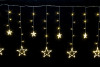 Светодиодная бахрома Звезды 2.5*0.95 м., 220V, 138 теплых белых LED ламп, прозрачный провод, контроллер, Winner (ww.02.5Т.138.S+)