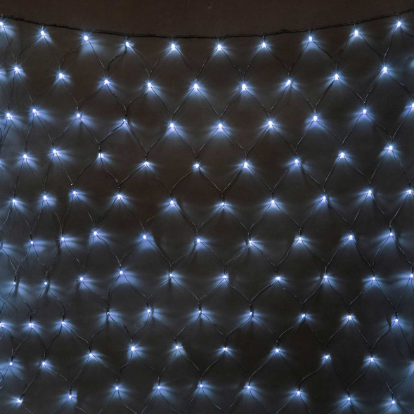 Светодиодная Сетка 2*3 м., 24V, 384 холодных белых LED, провод чёрный ПВХ, IP54, LTC (NTL384M-11-1W) 