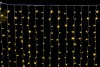 Занавес с контроллером 1.5*1 м., 220V, 100 теплых белых LED ламп, соединяемый, прозрачный провод, Winner (ww.03.5Т.100+)