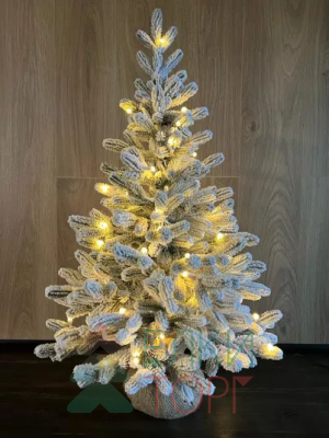 Искусственная елка Александрийская заснеженная 90 см., 70 теплых-белых Led ламп, 100% литая хвоя, ЕлкиТорг (209090)
