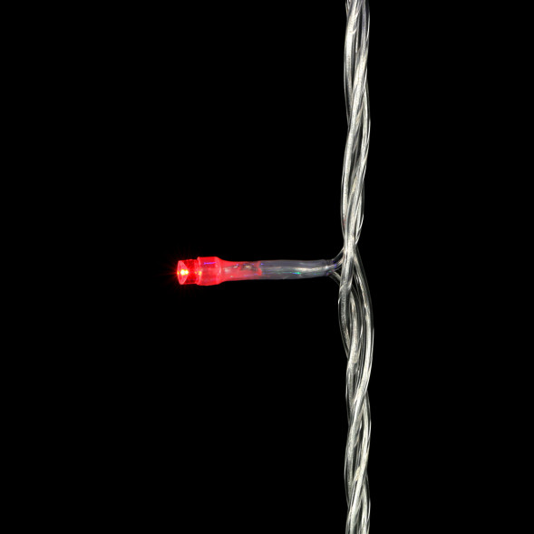 Светодиодная нить 100 красных LED ламп с мерцанием, 10 м., 24В, прозрачный провод ПВХ, LTC (PST100BLW-10-1R) 