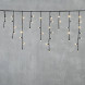 Светодиодная бахрома с колпачком 3,1*0,5 м., 120 теплых белых LED ламп, каучуковый черный провод, LTC (LL120-1-2WW) 