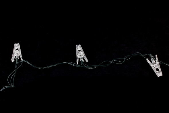 Светодиодная нить Прищепка 8 м., 40 разноцветных LED ламп, зеленый провод, Winner (m.01.5G.40+(10)) 