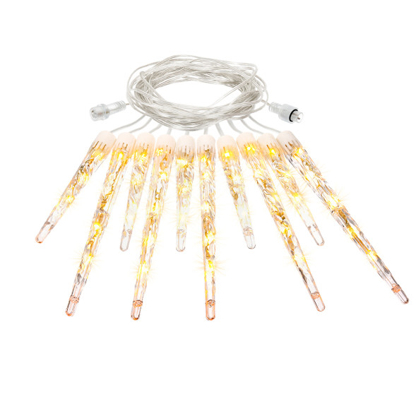 Светодиодные сосульки 40 теплых белых LED ламп, 2 м., 24В, прозрачный провод, Vegas (55036) 