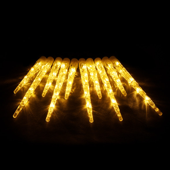 Светодиодные сосульки 40 теплых белых LED ламп, 2 м., 24В, прозрачный провод, Vegas (55036) 