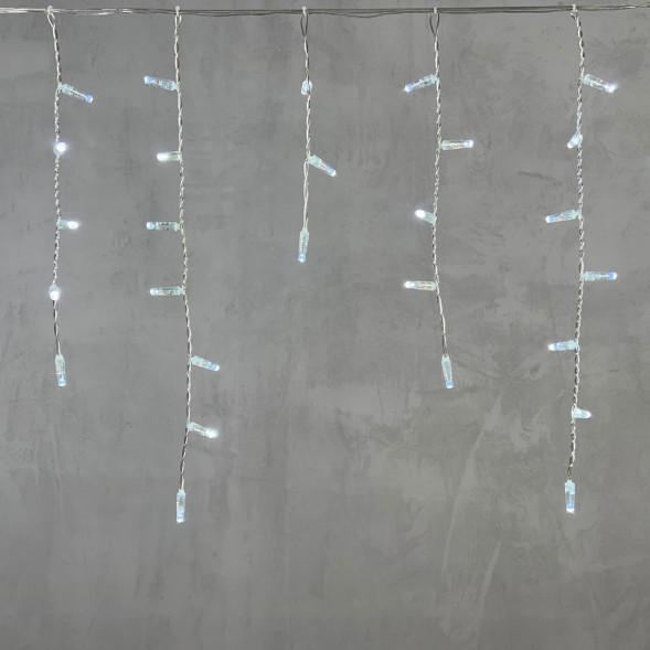 Светодиодная бахрома с колпачком 3,1*0,5 м., 120 холодных белых LED ламп, прозрачный провод ПВХ, IP65, LTC (PIL120CAP-10-2W) 