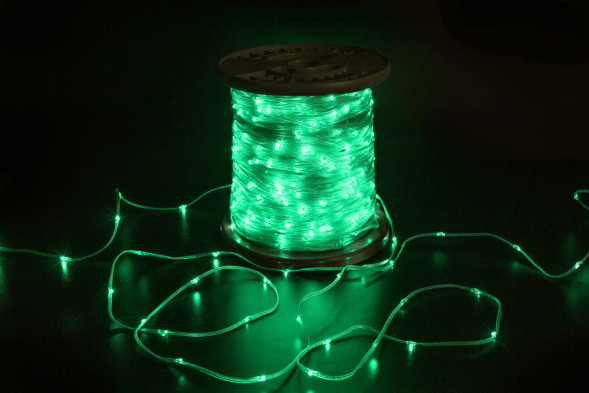 Светодиодная гирлянда Краса 200 м., 2000 LED, 24V, зелёный, статика, прозрачный провод, Teamprof (TPF-CR200-24V-T/G) 