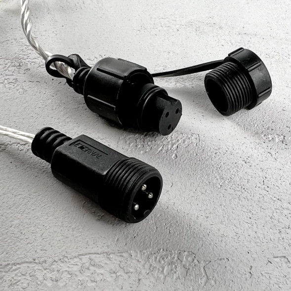 Светодиодная гирлянда с возможностью динамики 20 м., 200 холодных белых LED ламп, 24V., прозрачный силиконовый провод, IP65, Beauty Led (EST200-3W10-1W) 