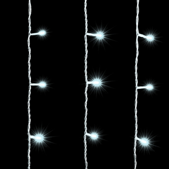 Светодиодный занавес 1*6 м., 600 белых LED ламп, прозрачный провод ПВХ, LTC (PCL601-10-2W) 