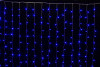 Занавес с контроллером 1.5*1 м., 220V, 100 синих LED ламп, соединяемый, прозрачный провод, Winner (B.03.5T.100+)