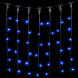 Светодиодный занавес 1*6 м., 600 синих LED ламп, черный провод ПВХ, LTC (PCL601-11-2B) 