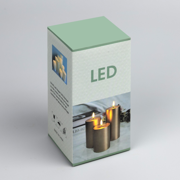 Светодиодная свеча бежевая 7×15×7 см., пластик, батарейки ААх2, Luazon Lighting (9907600) 