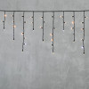 Светодиодная бахрома с колпачком 3,1*0,5 м., 120 экстра теплых белых LED ламп, мерцание, каучуковый черный провод, LTC (LL120BLW-1-2EWW)
