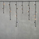 Светодиодная бахрома с колпачком 3,1*0,5 м., 120 экстра теплых белых LED ламп, мерцание, каучуковый черный провод, LTC (LL120BLW-1-2EWW) 