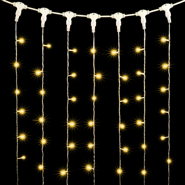 Светодиодный занавес 2*1 м., 200 шампань LED ламп, прозрачный провод ПВХ, Beauty Led (PCL202-10-2CH) 