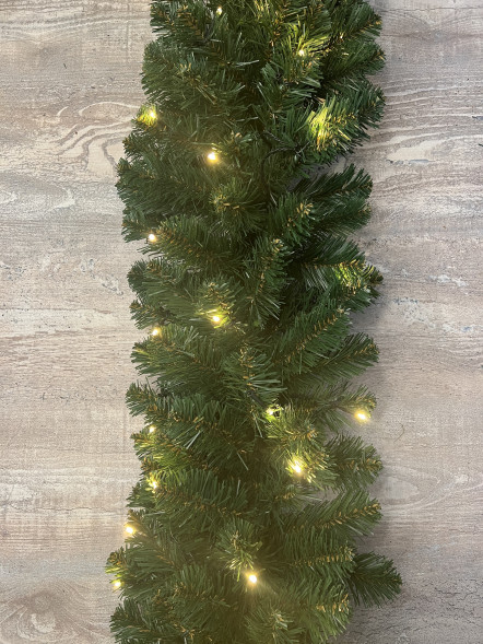 Хвойная гирлянда Звездная 270*30 см., 60 теплых-белых LED ламп, ПВХ, ЕлкиТорг (23056) оптом