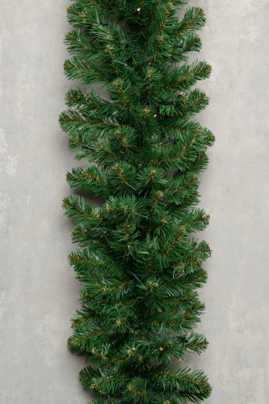 Хвойная гирлянда Звездная 270*30 см., 60 теплых-белых LED ламп, ПВХ, ЕлкиТорг (23056) оптом