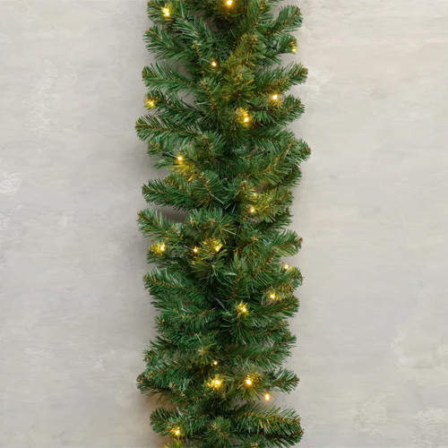 Хвойная гирлянда Звездная 270*30 см., 60 теплых-белых LED ламп, ПВХ, ЕлкиТорг (23056) оптом