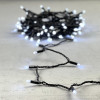 Светодиодная гирлянда с колпачком 100 холодных белых LED ламп 10 м., 24В., черный провод ПВХ, IP65, LTC (PST100CAP-11-1W)