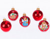 С1122/1 Набор стеклянных шаров Рождественский 5 шт., 60 мм.,красный, Ёлочка