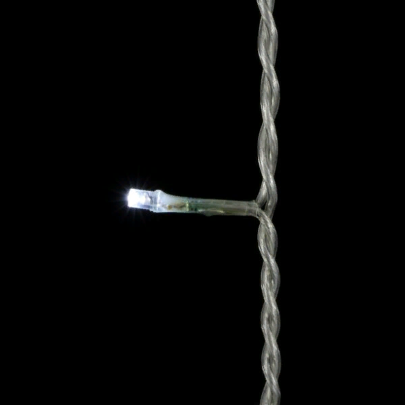 Светодиодная гирлянда 20 м., 200 холодных белых LED ламп, 24V., прозрачный силиконовый провод, IP65, Beauty Led (EST200-10-1W) 
