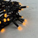 Светодиодная гирлянда с колпачком 100 желтых LED ламп 10 м., 24В., черный провод ПВХ, IP65, LTC (PST100CAP-11-1Y) 