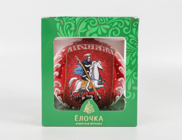 С1095/1 Стеклянный шар Москва 115 мм.,красный,  Ёлочка оптом