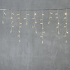  Светодиодная бахрома с колпачком 4,9 x 0,5 м тепло-белая 220В, 200 LED, провод прозрачный ПВХ, IP65, LTC  (PIL200CAP-10-2WW) 