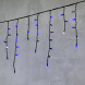 Светодиодная бахрома с колпачком 3,1*0,5 м., 120 синих LED ламп, мерцание, каучуковый черный провод, LTC (LL120BLW-1-2B) 