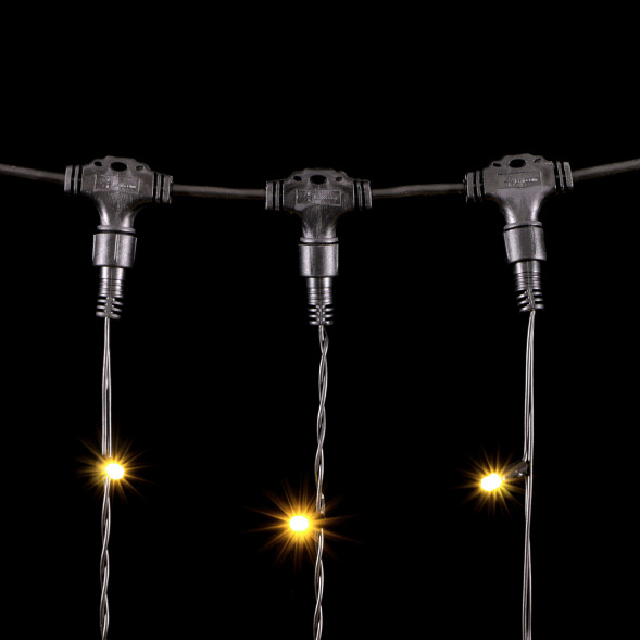 Светодиодный занавес 1*6 м, 220V., 600 шампань LED ламп, черный ПВХ, Beauty Led (PCL601CAP-11-2CH) 