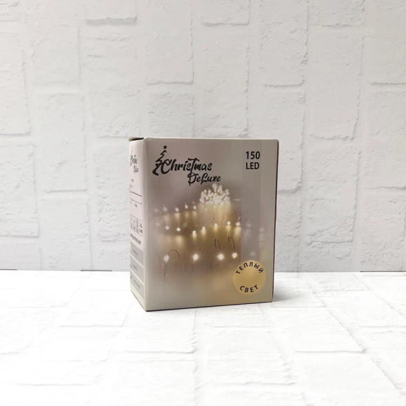Гирлянда Капли 150 макро ламп цвета шампань, 1500 см., 8 режимов, Christmas DeLuxe (87760) 