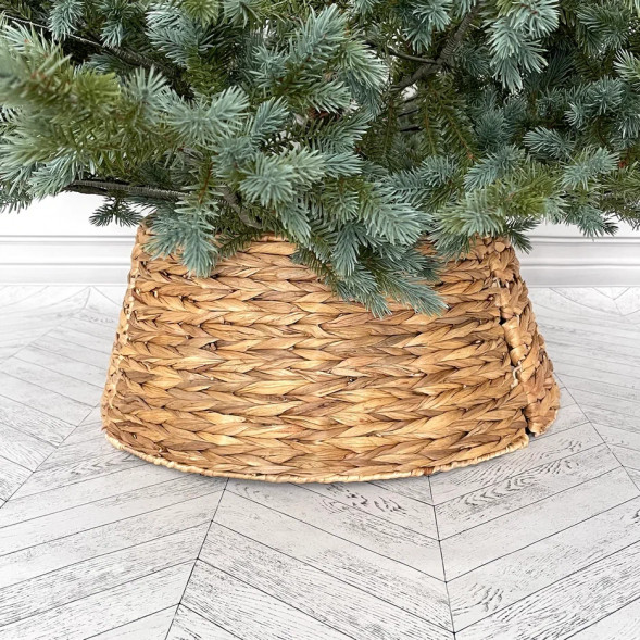 Джутовая корзина под елку 26х58 см., коричневая, разборная, Christmas DeLuxe (87520) 