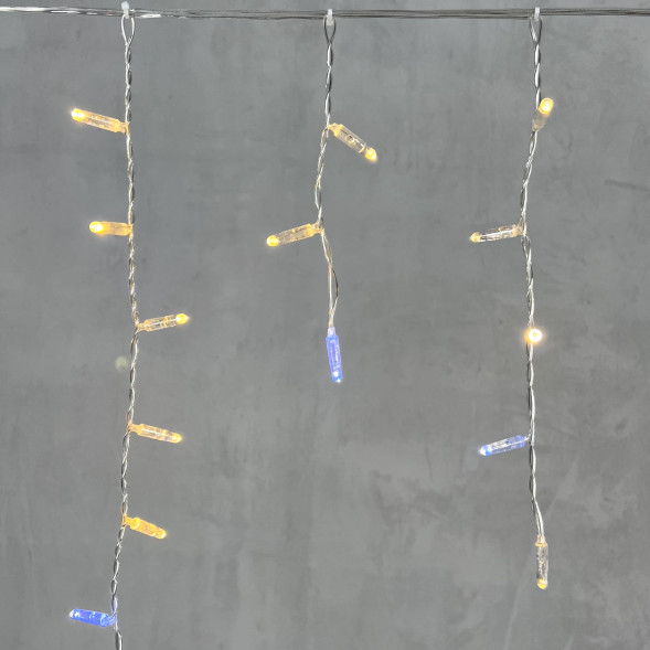 Светодиодная бахрома с колпачком 3,1*0,5 м., 120 теплых белых LED ламп, мерцание, прозрачный провод ПВХ, IP65, LTC (PIL120BLWCAP-10-2WW) 