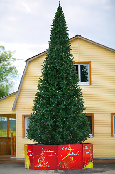 Уличная искусственная елка Альпийская зеленая 8 м., ствольная, ПВХ, Green Trees (GT8APVC) 