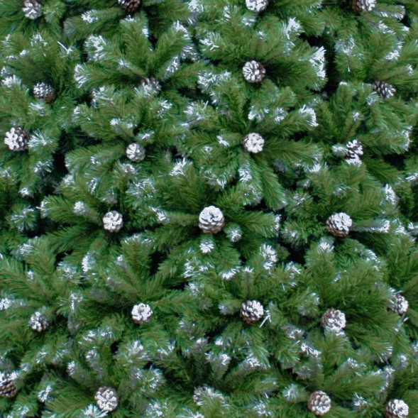 Елка Снежная королева заснеженная с шишками 4 м., интерьерная, ствольная, ПВХ. ЕлкиТорг (71400) оптом