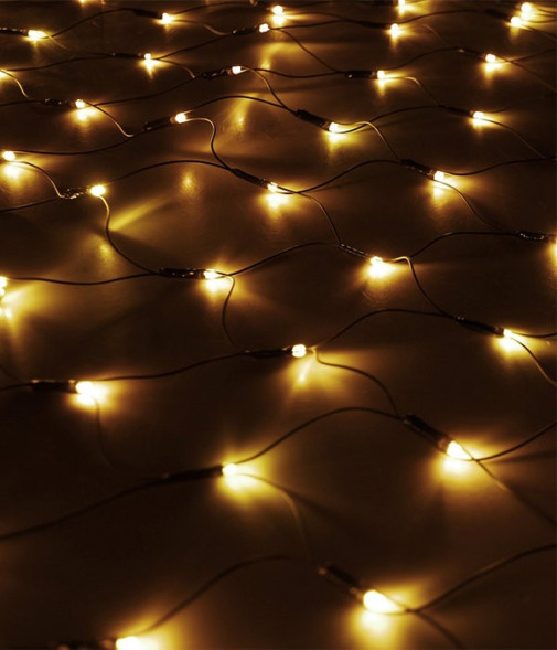 Светодиодная гирлянда сетка 2*2 м., 24V, 256 теплых белых LED ламп, черный ПВХ, LTC (NTL256M-11-1WW) 