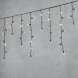  Светодиодная бахрома с колпачком 3,1*0,5 м., 120 теплых белых LED ламп, мерцание, черный провод ПВХ, IP65, LTC (PIL120BLWCAP-11-2WW) 
