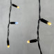  Светодиодная бахрома с колпачком 3,1*0,5 м., 120 теплых белых LED ламп, мерцание, черный провод ПВХ, IP65, LTC (PIL120BLWCAP-11-2WW) 