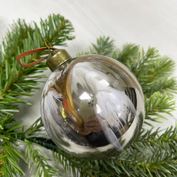 Набор стеклянных шаров Акварель золотая 80 мм., 6 шт., Christmas DeLuxe (87205) 