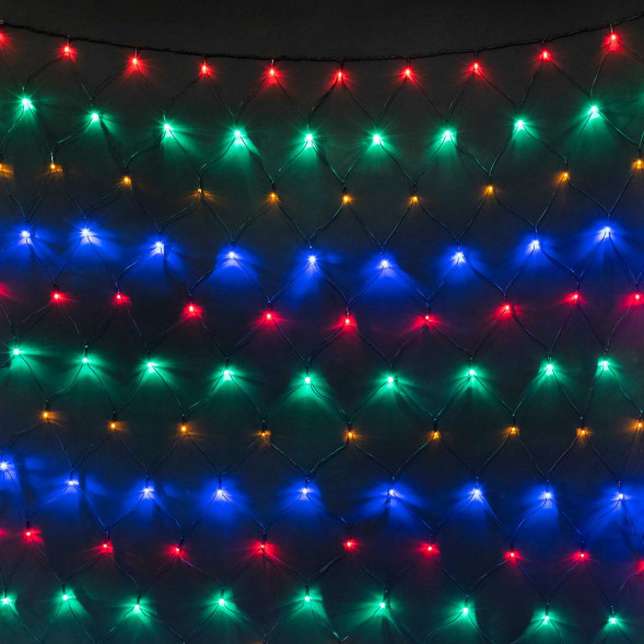 Светодиодная сетка 2*2 м., 24V 256 разноцветных LED ламп, черный ПВХ, LTC (NTL256M-11-1M) 