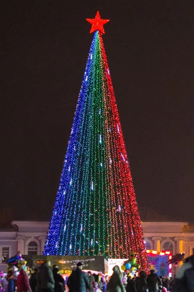 Комплект освещения Хамелеон RGB для елей высотой 7 м., 10 шт.*12 м., Green Trees (Ham7) 