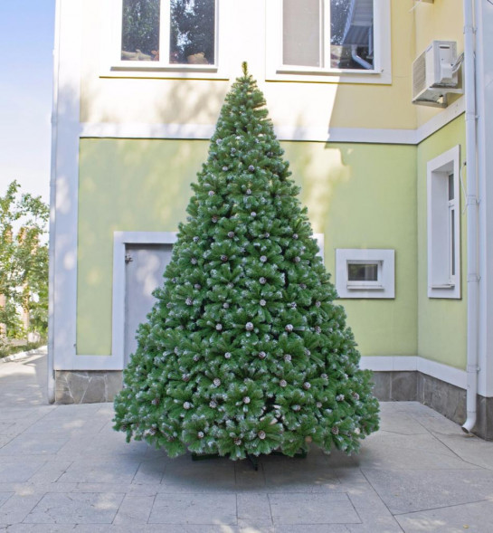 Елка Снежная королева заснеженная с шишками 5 м., интерьерная, ствольная, ПВХ. ЕлкиТорг (71500) оптом